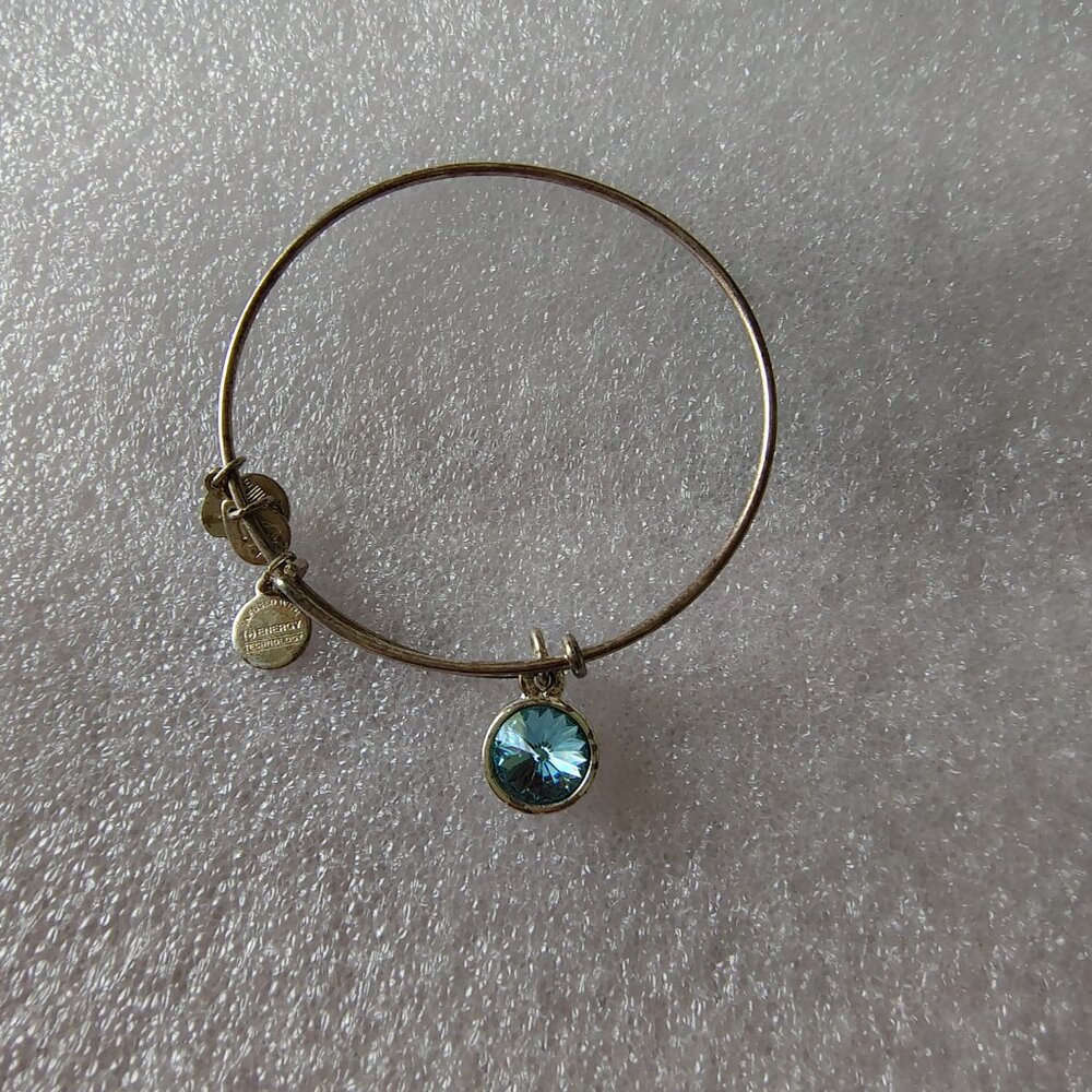 Alex & Ani Blue Zircon Birthstone Charm Bangle   424